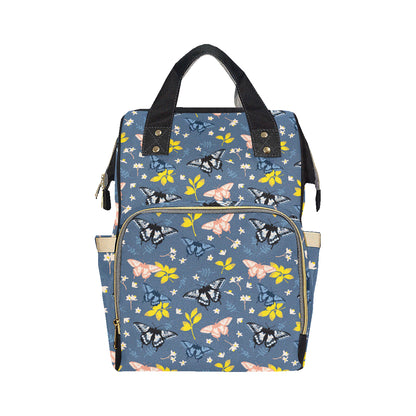 Monarch Butterfly Pattern Print Design 02 Diaper Bag Backpack