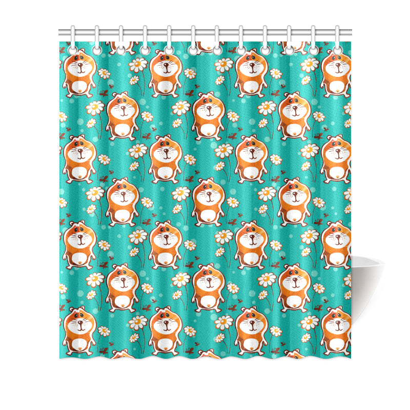 Hamster Pattern Print Design 01 Shower Curtain
