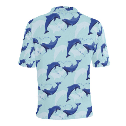 Dolphin Heart Pattern Men Polo Shirt