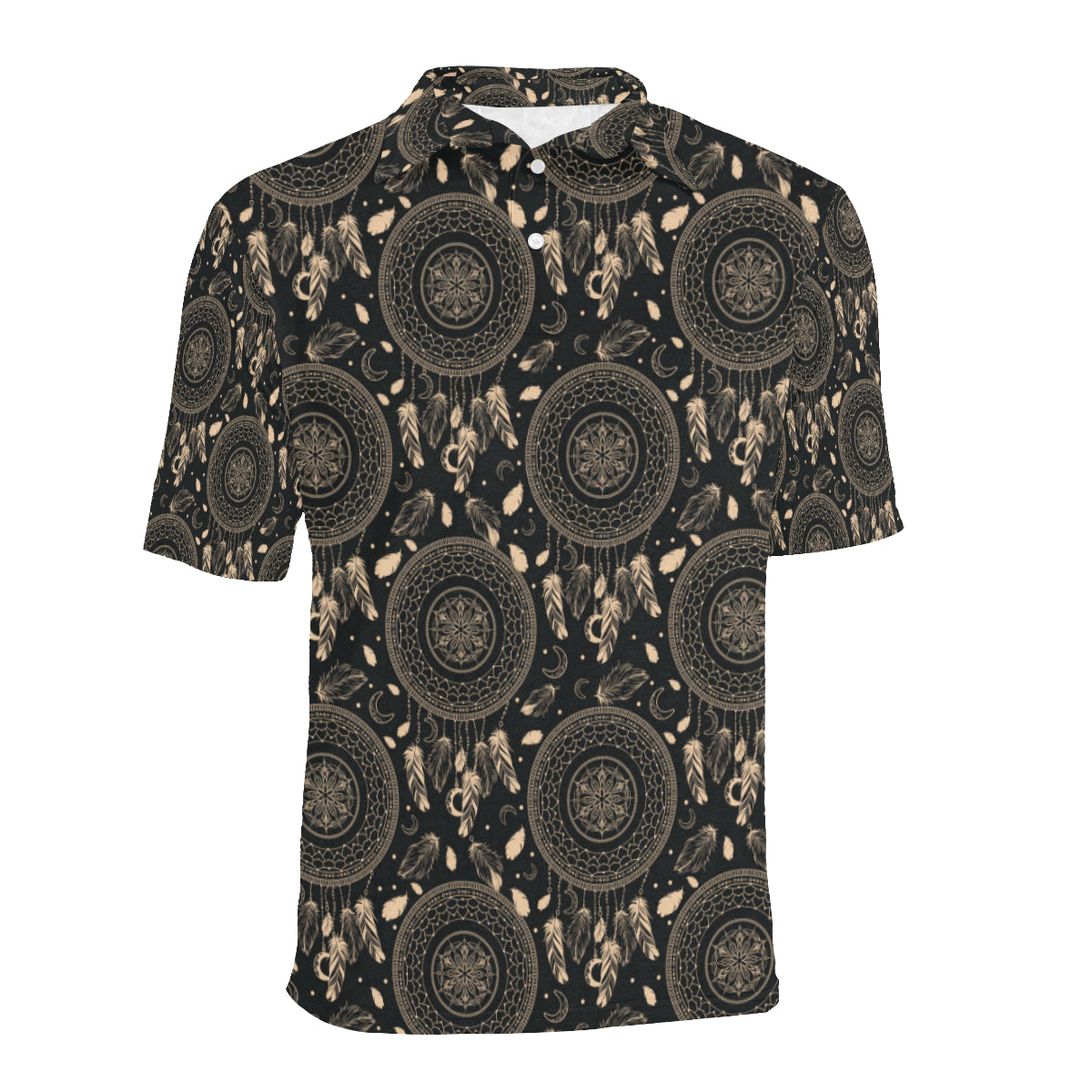 Dream Catcher Mandala Boho Moon Men Polo Shirt