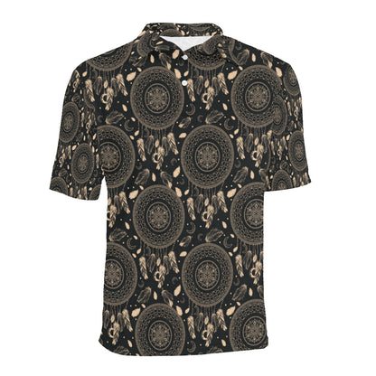 Dream Catcher Mandala Boho Moon Men Polo Shirt