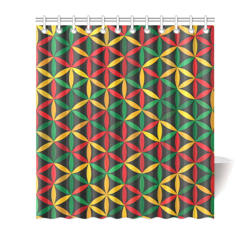Rasta Pattern Print Design A04 Shower Curtain