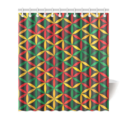 Rasta Pattern Print Design A04 Shower Curtain