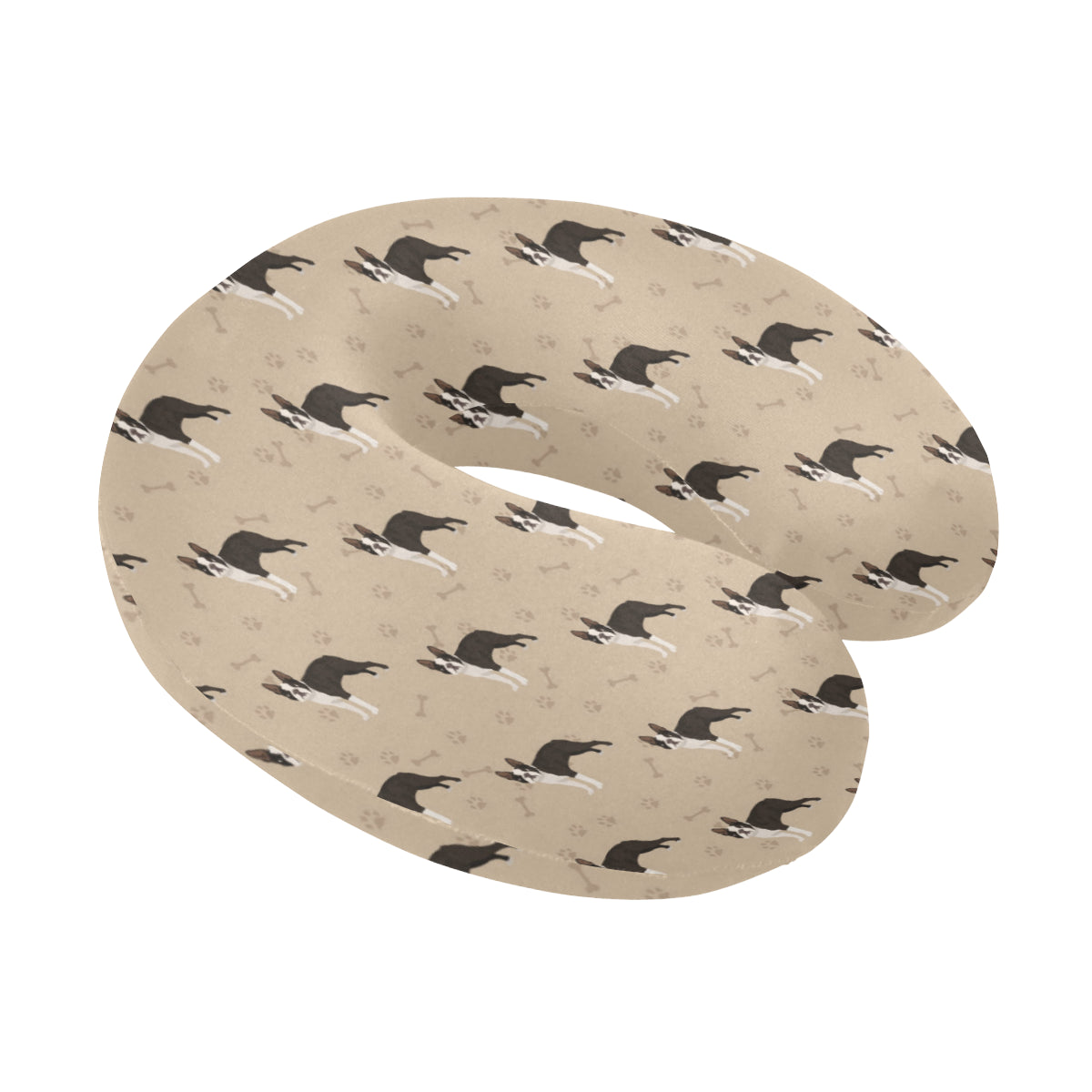 Boston Terrier Pattern Print Design 02 U-Shaped Travel Neck Pillow