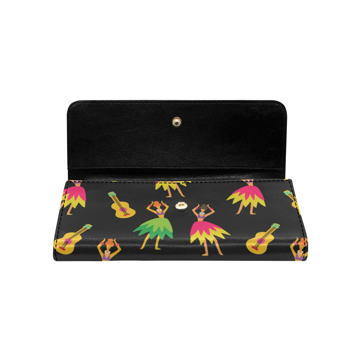 Hula Dancers Hawaiian Girl Pattern Print Design 03 Women's Trifold Wallet