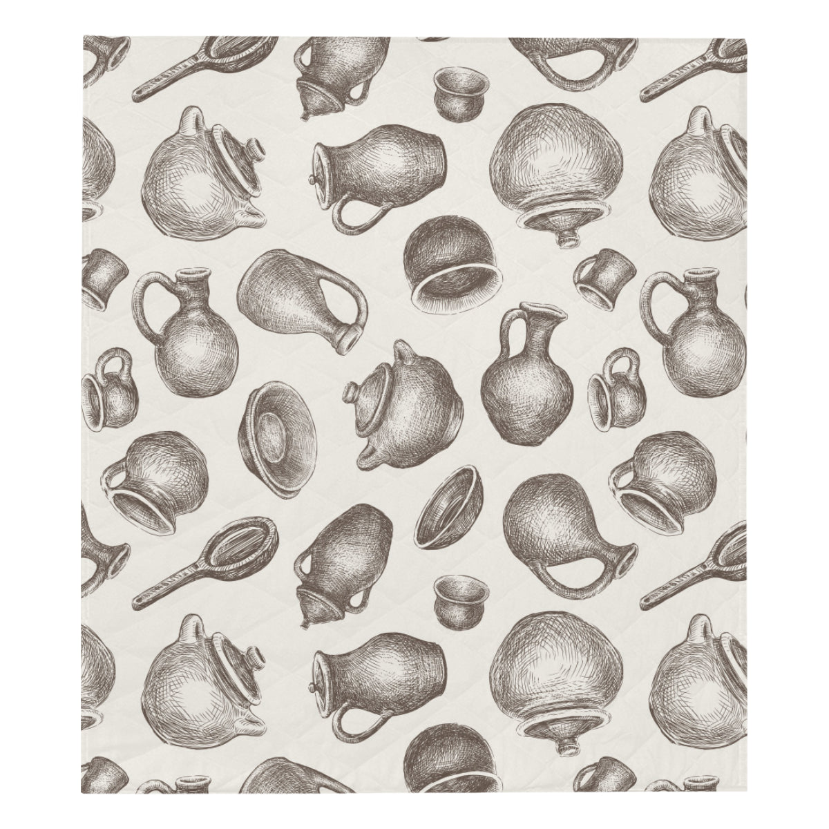 Pottery Pattern Print Design A01 Premium Quilt
