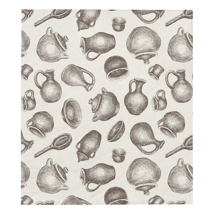 Pottery Pattern Print Design A01 Premium Quilt