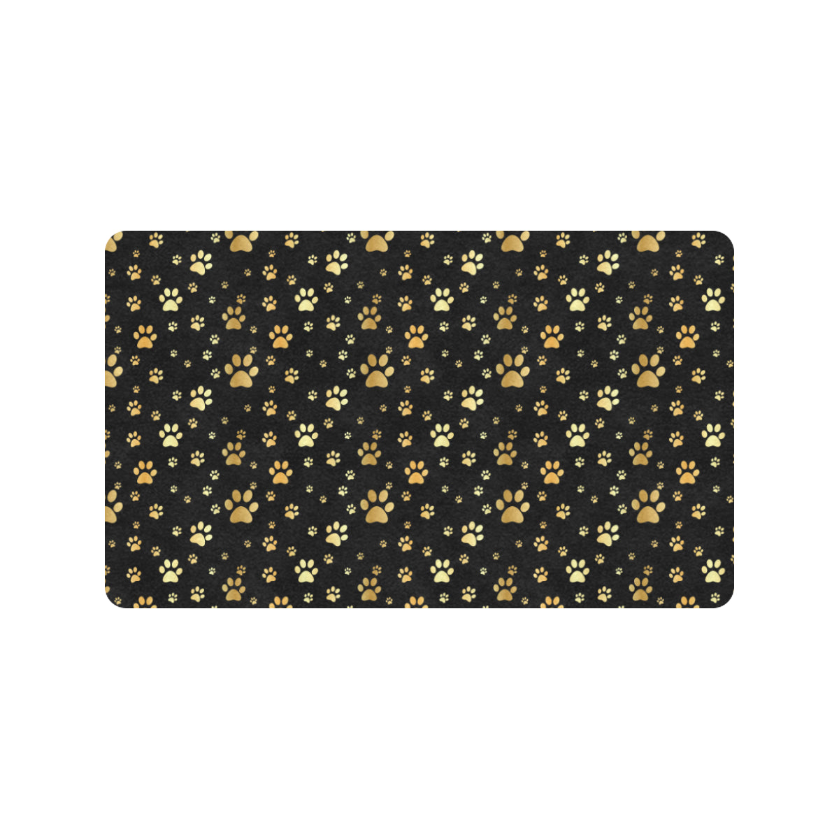 Paw Gold Print Rubber Doormat