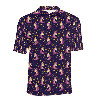 Unicorn Princess Star Sparkle Men Polo Shirt