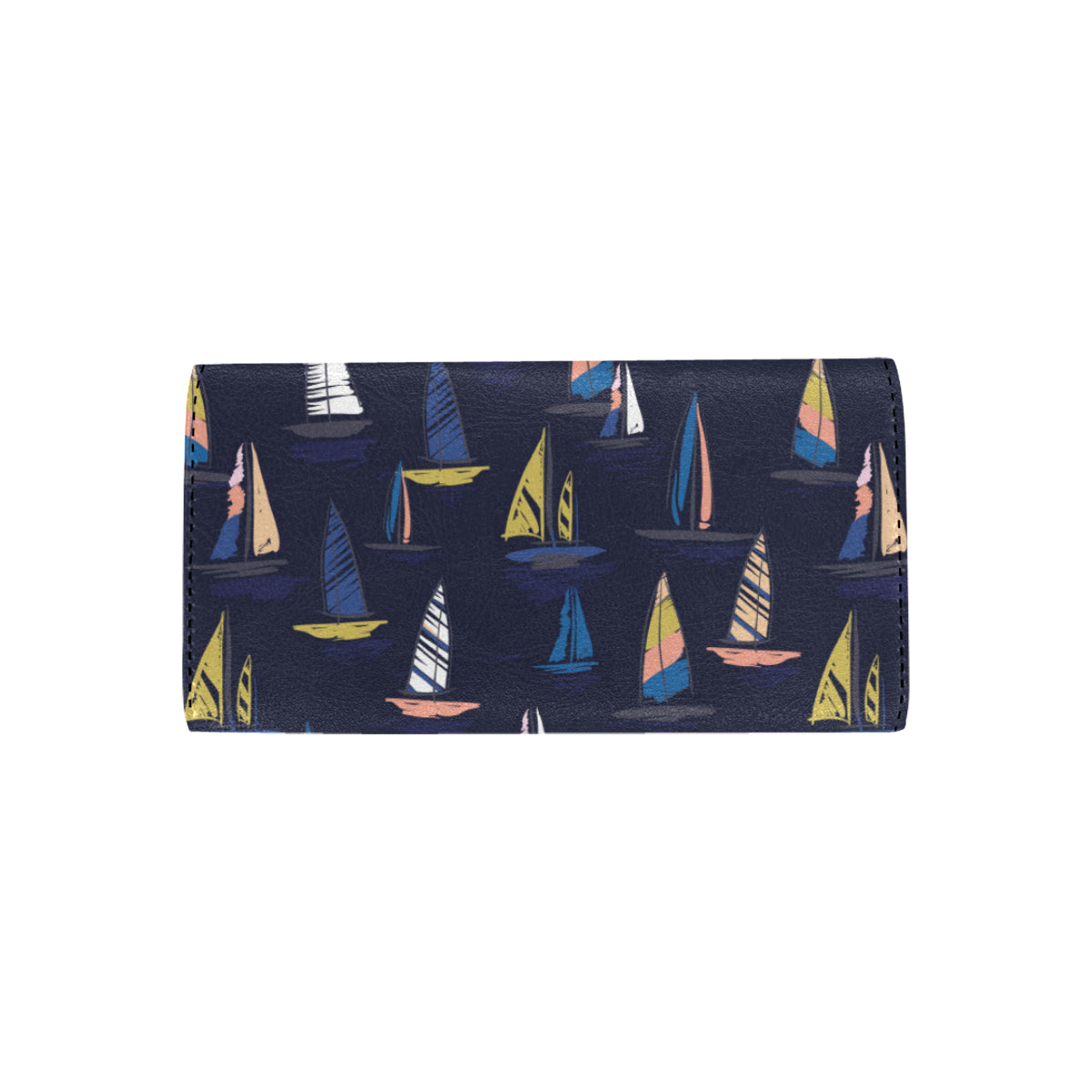 Sailing Ships Pattern Print Design A03 Women's Trifold Wallet