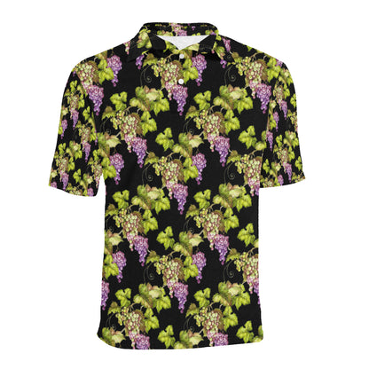 Grape Pattern Print Design GP04 Men Polo Shirt