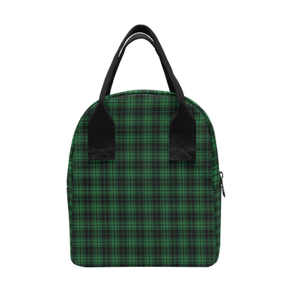 Green Tartan Plaid Pattern Insulated Lunch Bag