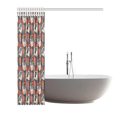 Japanese Chin Pattern Print Design 02 Shower Curtain