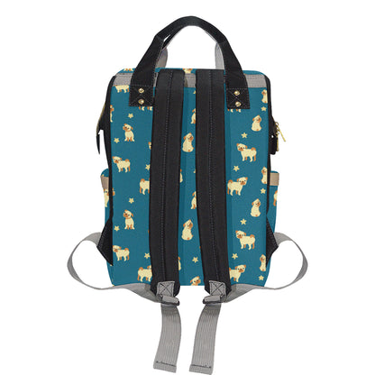 Pug Pattern Print Design A06 Diaper Bag Backpack