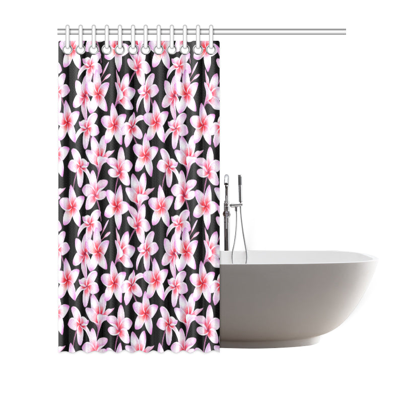 Pink Plumeria Pattern Print Design PM09 Shower Curtain