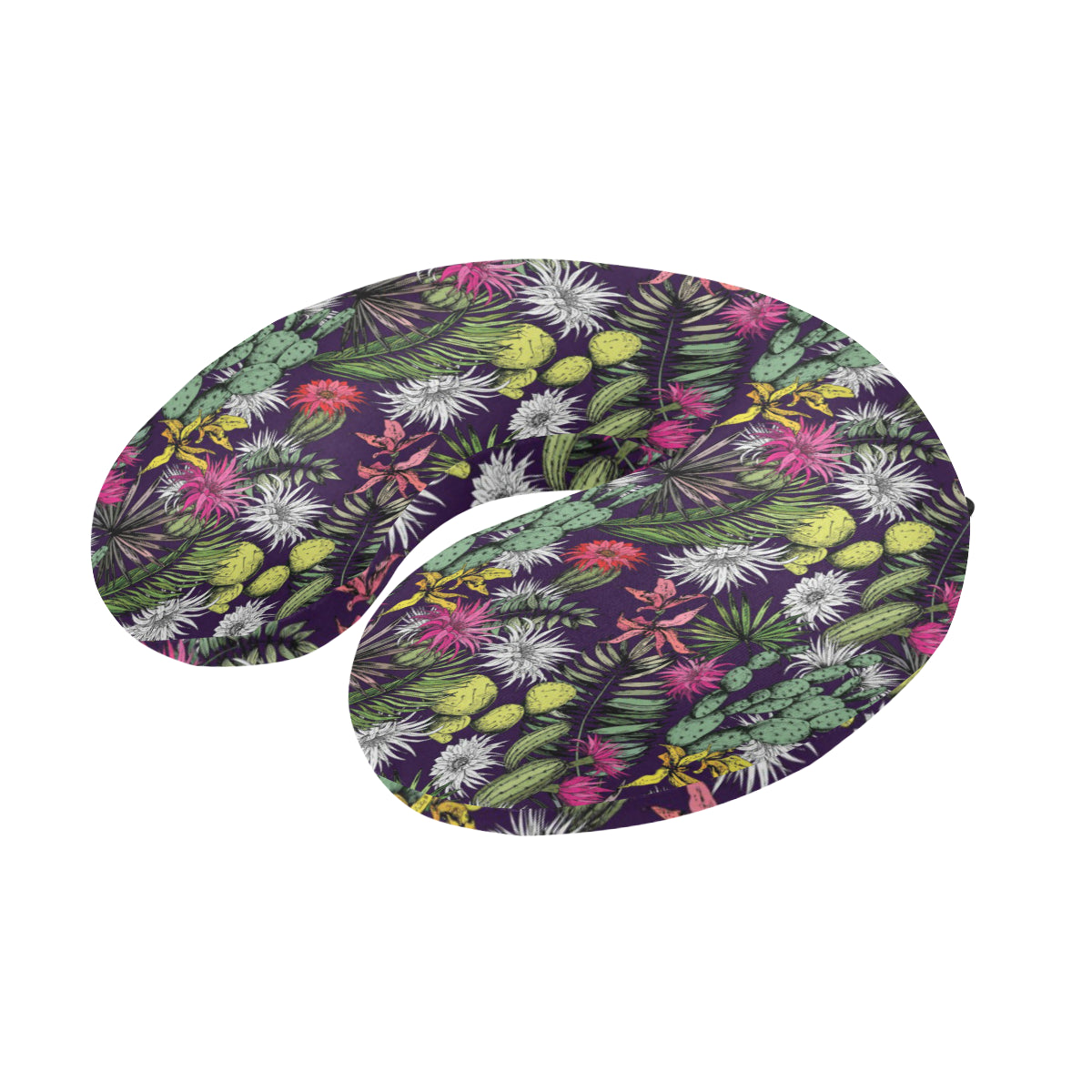 Cactus Pattern Print Design 08 U-Shaped Travel Neck Pillow