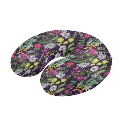 Cactus Pattern Print Design 08 U-Shaped Travel Neck Pillow