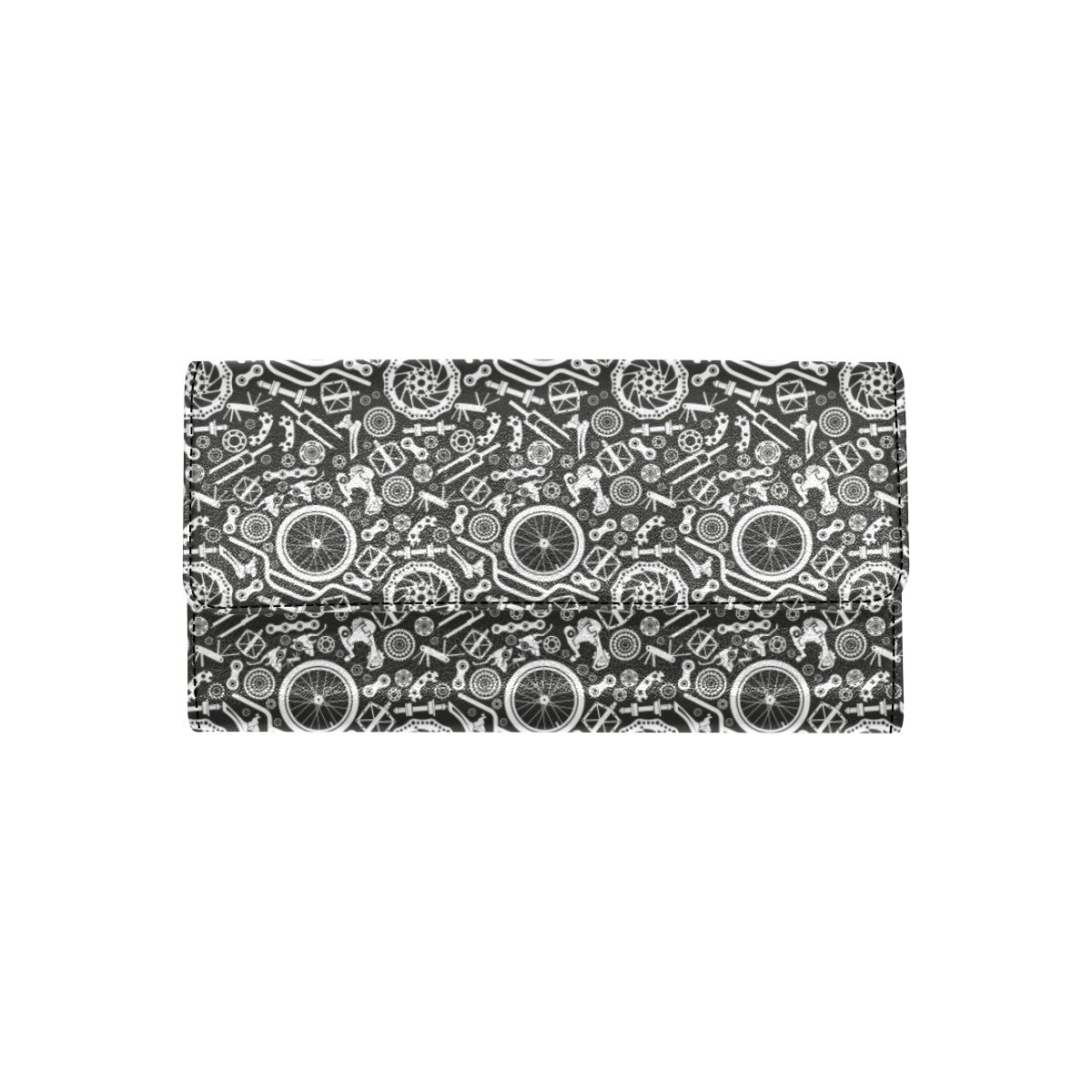 Bicycle Tools Pattern Print Design 02 Women's Trifold Wallet