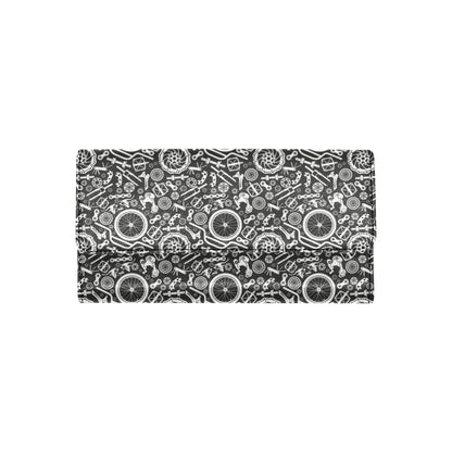 Bicycle Tools Pattern Print Design 02 Women's Trifold Wallet