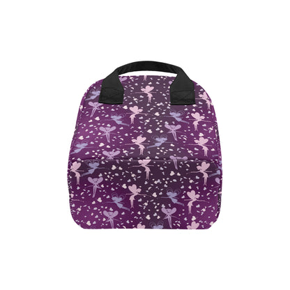 Fairy Pink Print Pattern Insulated Lunch Bag