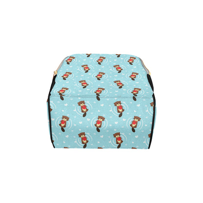 Sea Otter Cute Pattern Print Design 04 Diaper Bag Backpack