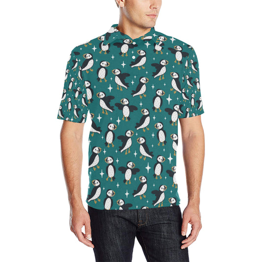 Puffin Pattern Print Design A05 Men Polo Shirt