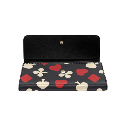 Poker Cards Pattern Print Design A02 Women's Trifold Wallet
