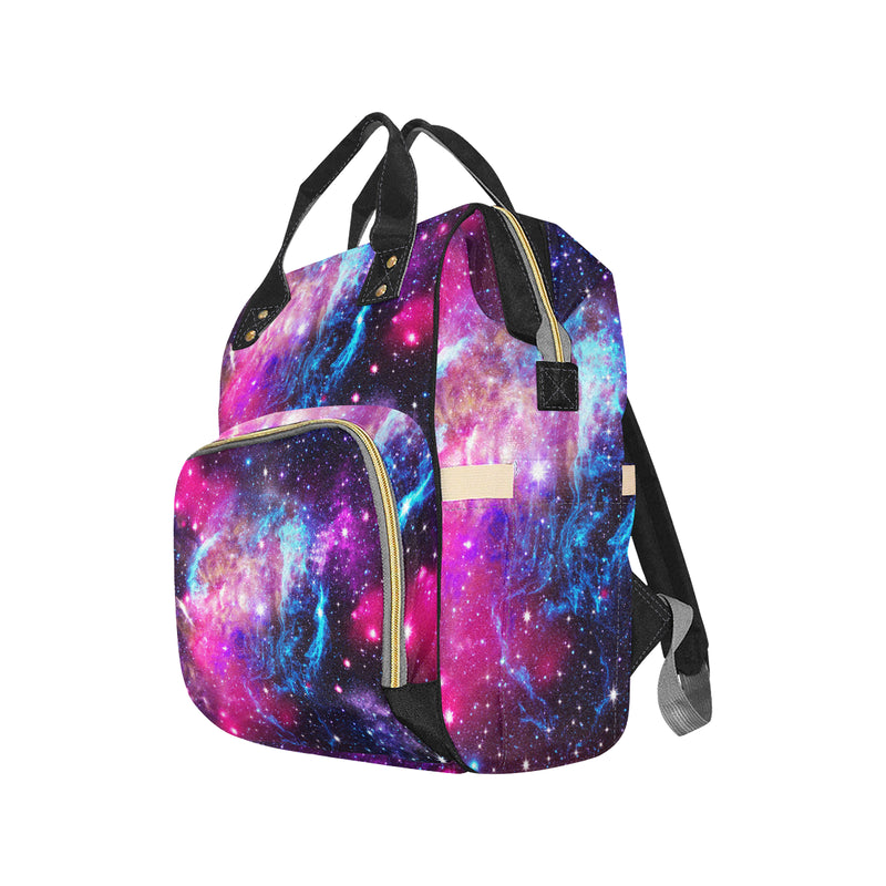 Galaxy Night Purple Space Print Diaper Bag Backpack
