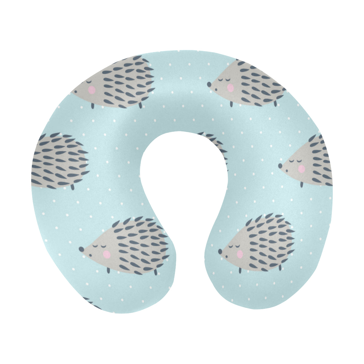 Hedgehog Pattern Print Design 02 U-Shaped Travel Neck Pillow
