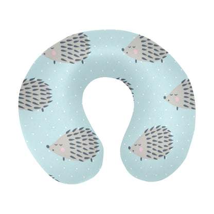 Hedgehog Pattern Print Design 02 U-Shaped Travel Neck Pillow
