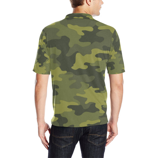 Military Camouflage Pattern Print Design 02 Men Polo Shirt