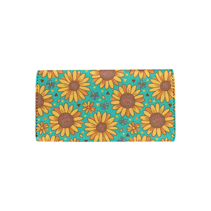 Sunflower Pattern Print Design SF013 Women's Trifold Wallet