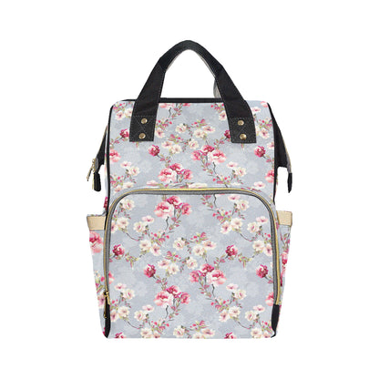 Summer Floral Pattern Print Design SF02 Diaper Bag Backpack