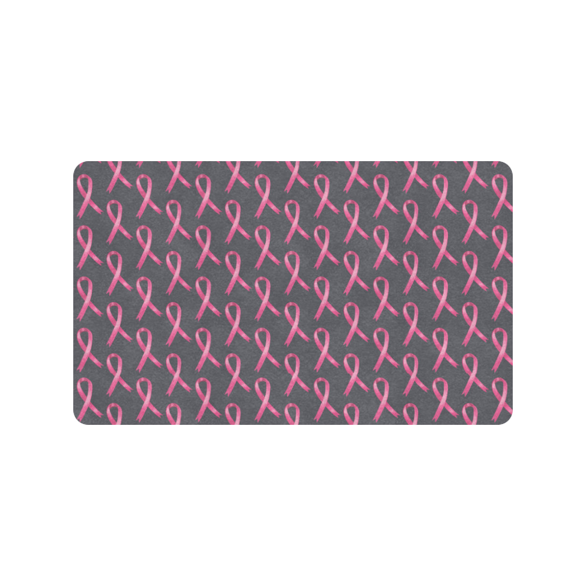 Breast Cancer Awareness Pattern Rubber Doormat