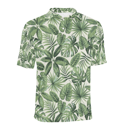 Palm Leaves Pattern Print Design PL014 Men Polo Shirt