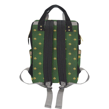 Clover  Pattern Print Design 01 Diaper Bag Backpack