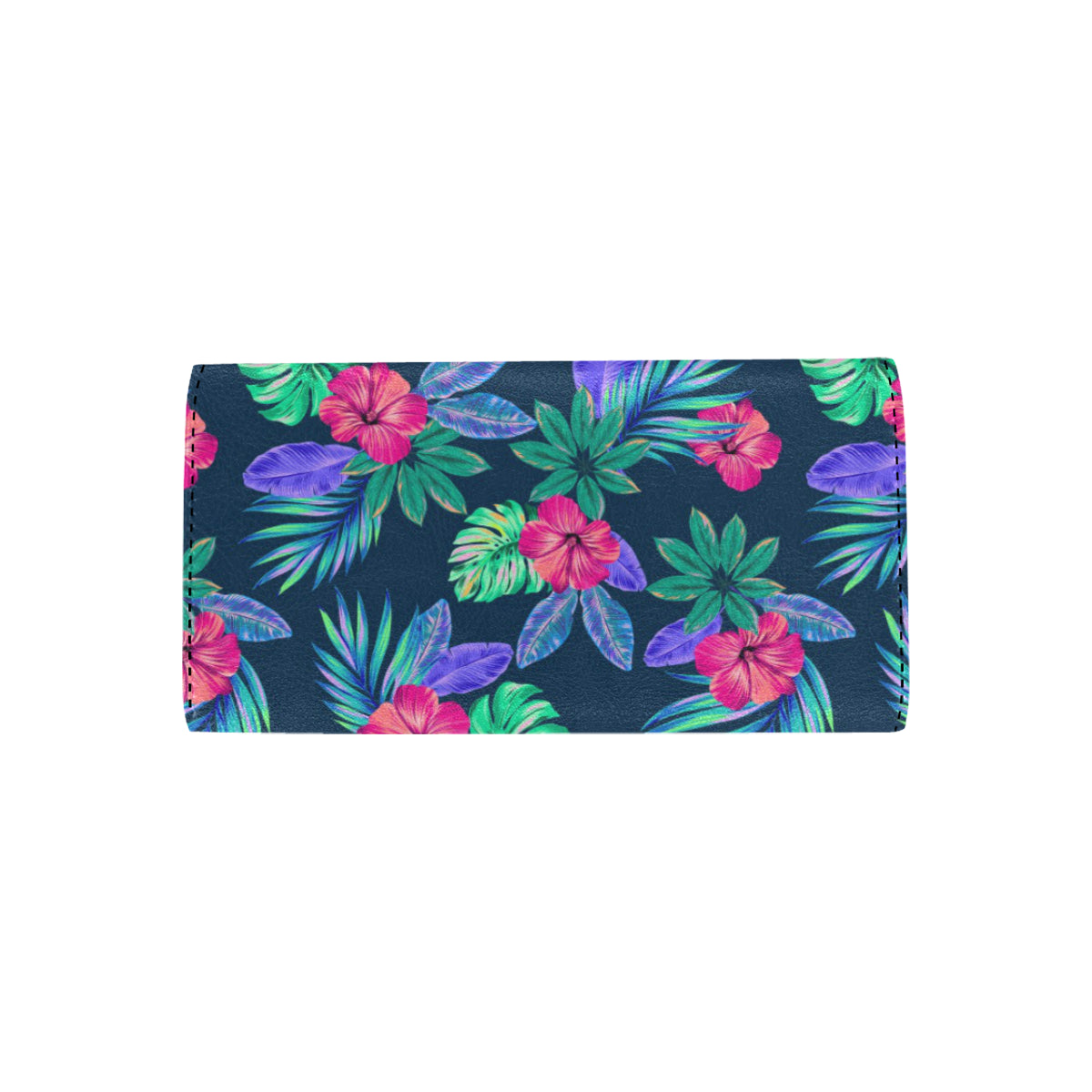 Tropical Flower Pattern Print Design TF09 Women's Trifold Wallet