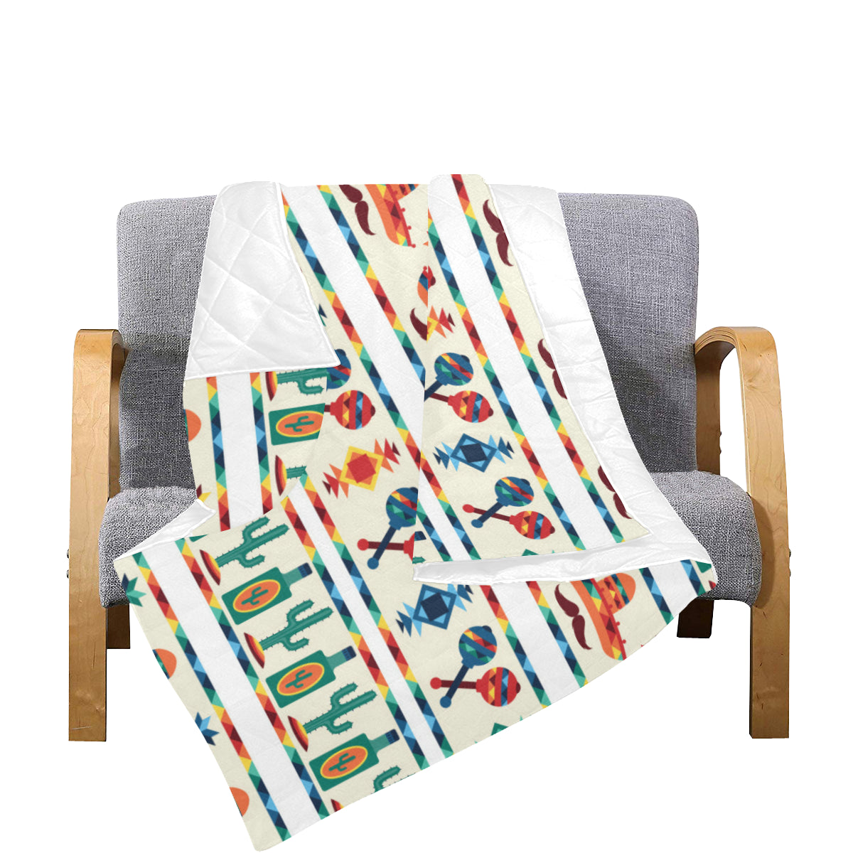 Maracas Mexican Pattern Print Design 01 Premium Quilt