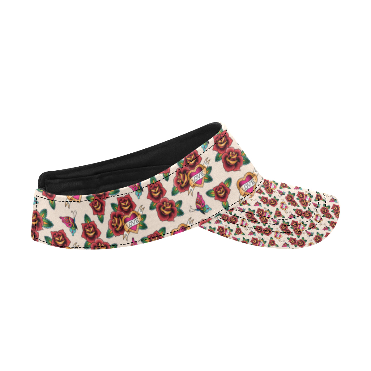 Old School Tattoo Rose Pattern Unisex Sun Visor