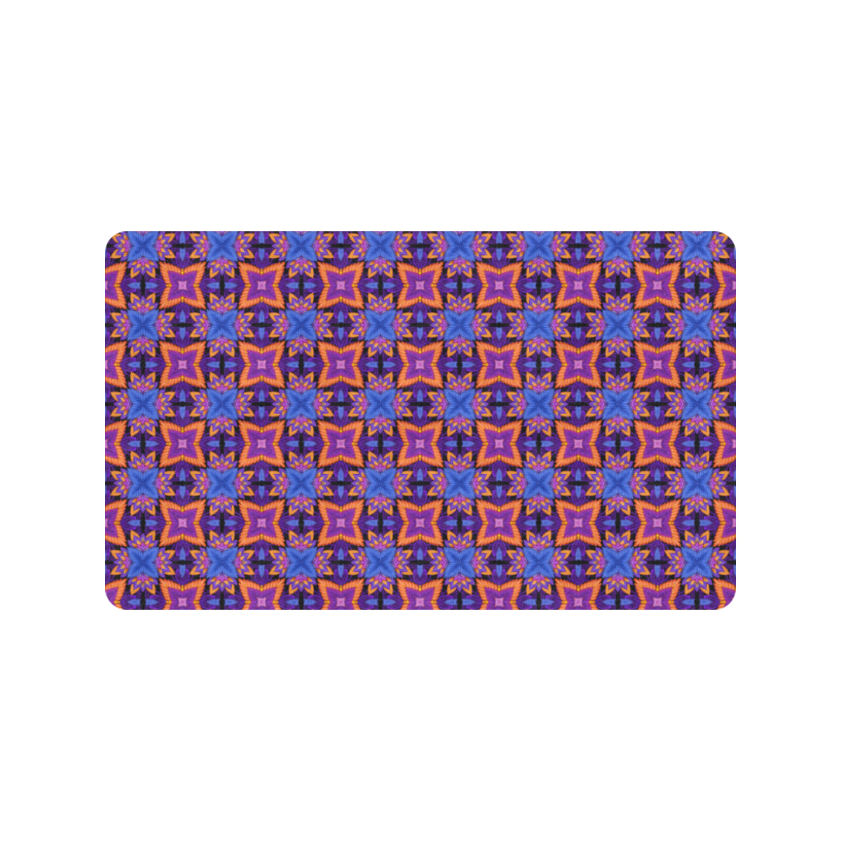 kaleidoscope Purple Orange Print Design Rubber Doormat