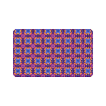 kaleidoscope Purple Orange Print Design Rubber Doormat