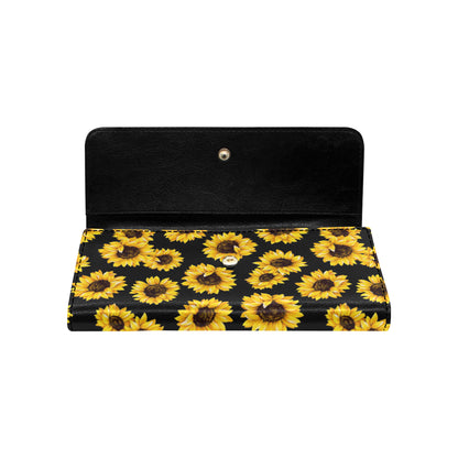 Sunflower Pattern Print Design SF05 Women's Trifold Wallet
