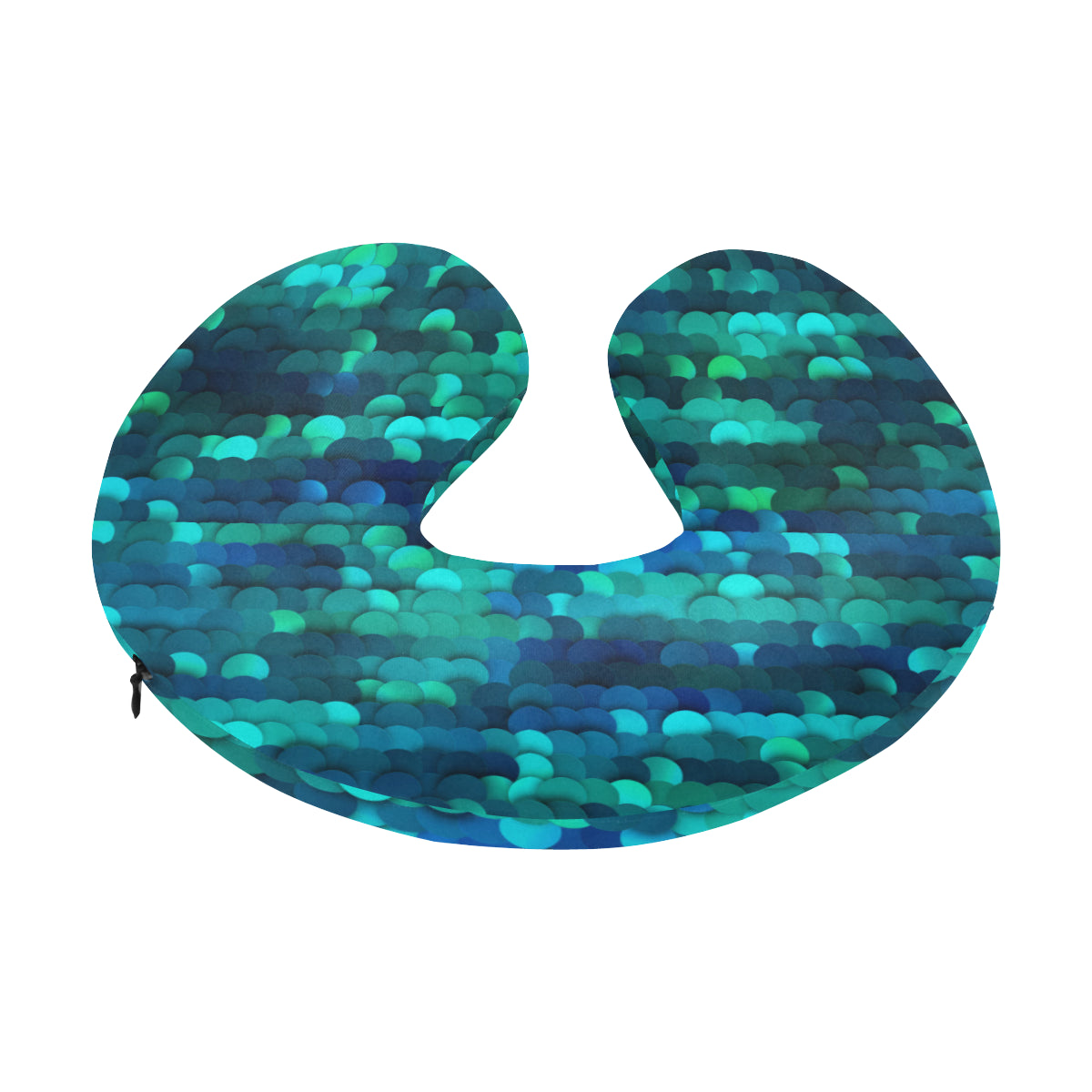 Mermaid Scales Pattern Print Design 06 U-Shaped Travel Neck Pillow