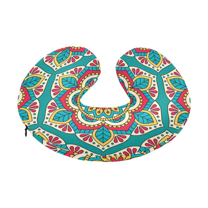 Mandala Pattern Print Design 03 U-Shaped Travel Neck Pillow