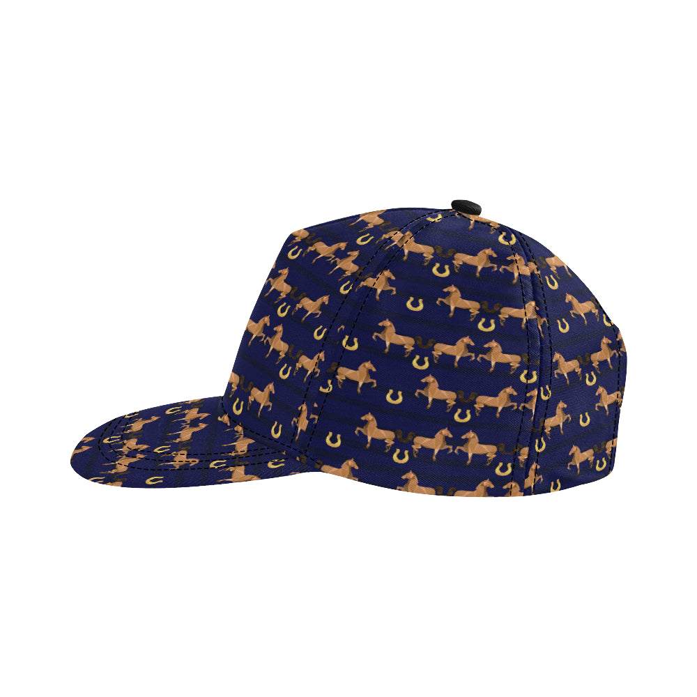Horse Luxury Themed Pattern Print Snapback Cap
