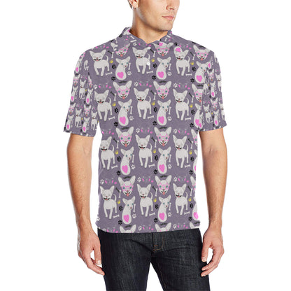 Chihuahua Happy Pattern Men Polo Shirt
