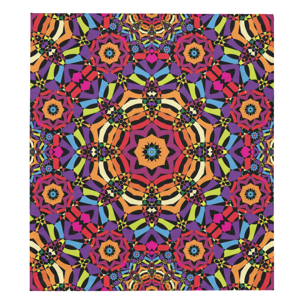 Kaleidoscope Pattern Print Design 01 Premium Quilt