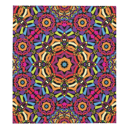 Kaleidoscope Pattern Print Design 01 Premium Quilt
