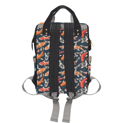 Koi Carp Cute Design Themed Print Diaper Bag Backpack