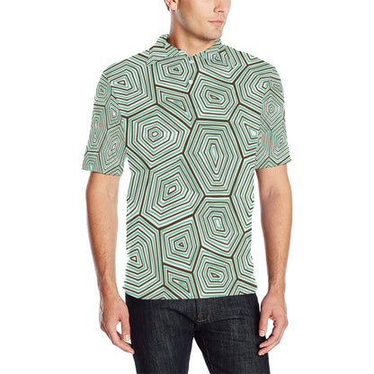 Sea Turtle Skin Print Men Polo Shirt